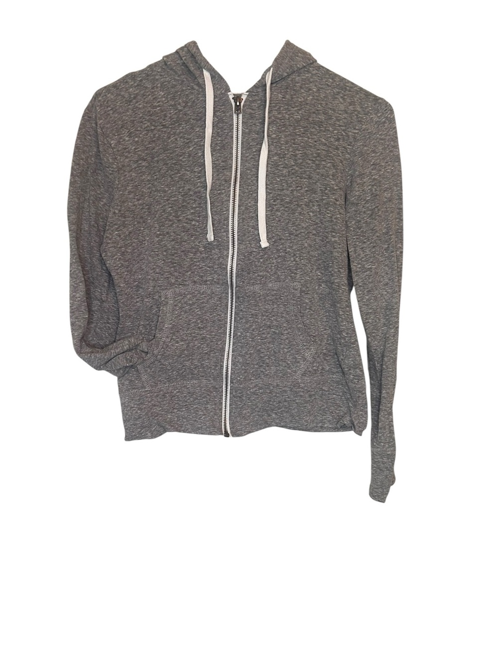 Girls Aeropostale Heather Gray Full-Zip Hoodie with White Drawstrings